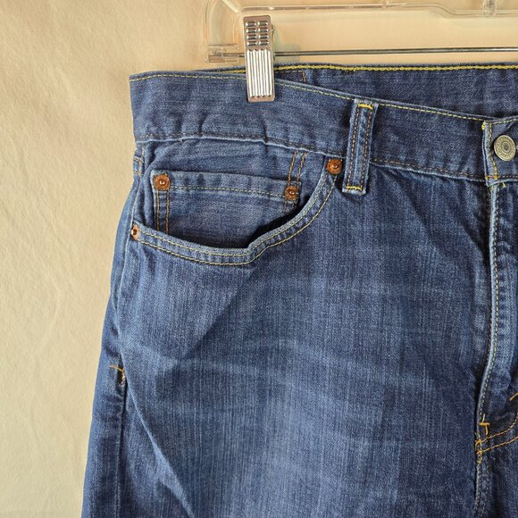 Levi's 514 Jeans Mens 38x30 Blue Denim Dark Wash Straight Fit Casual Normcore - Picture 4 of 11